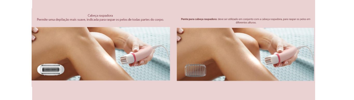  Depilador Elétrico Philips Satinelle Essential com 7 acessórios Rosa - BRE285/00 